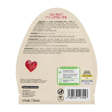 Isana Paper Mask Love Coffee 1 pc