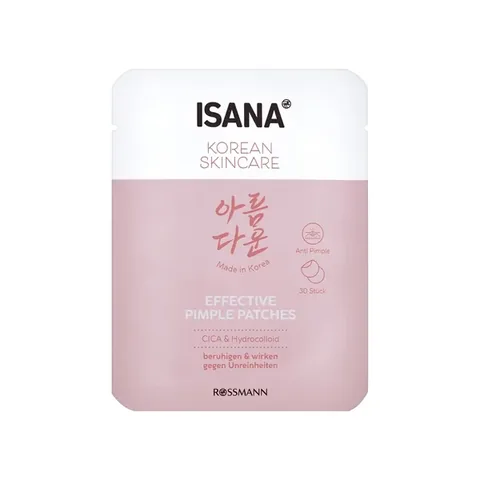 Isana Korean Skincare Patch anti-acné Cica Hydrocolloid pack de 30