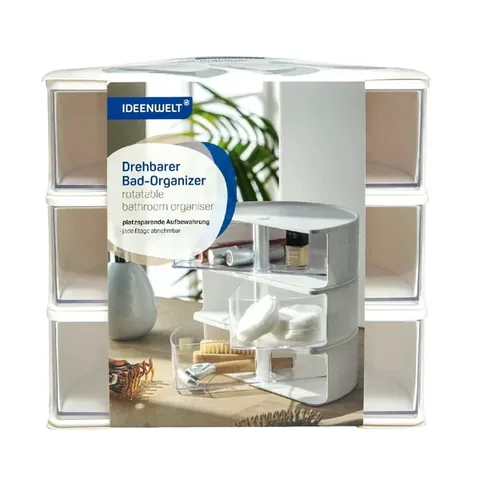 Ideenwelt Rotating Bathroom Makeup Organizer 3-Tier 1 Pcs