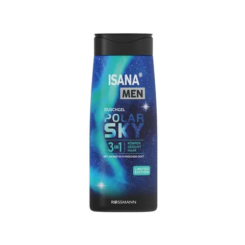 Gel douche Isana Men 3 en 1 Polar Sky 300 ml