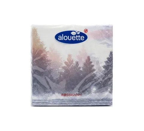 Serviettes de Noël Alouette Forêt d'hiver, paquet de 20