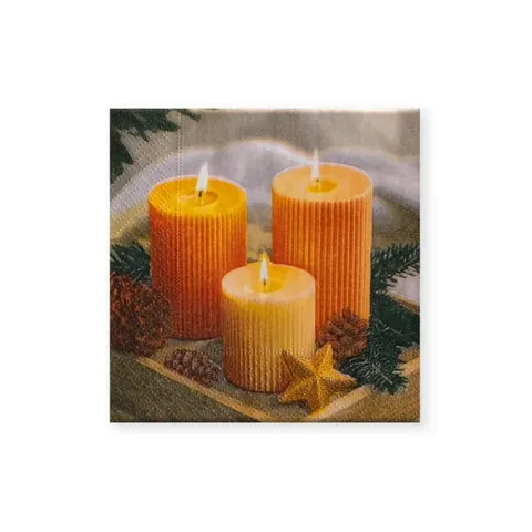 Serviettes Alouette Bougies de Noël pack de 20
