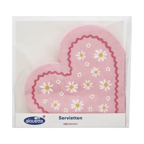Alouette Spring Serviette 26 Cœur Découpé Pack de 12