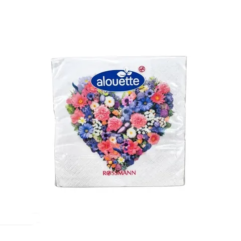 Alouette Spring Cocktail Serviette 26 Cœur Fleur Paquet de 20