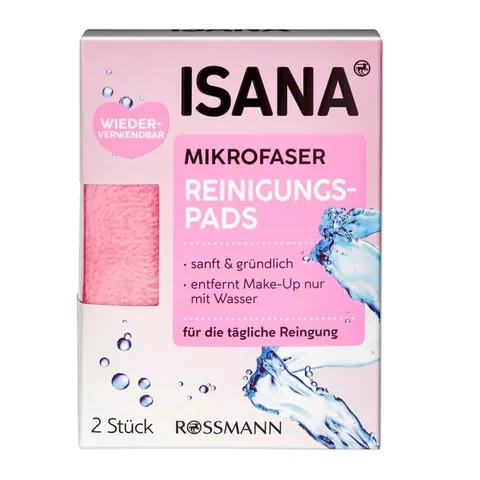 Tampon nettoyant visage microfibre Isana pack de 2