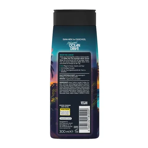 Isana Men Shower Gel Miami Ocean 300 ml