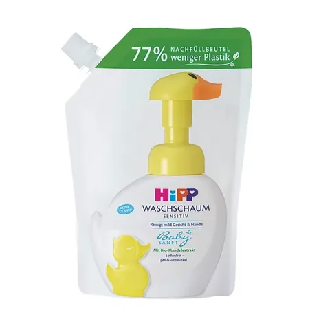 Pochette de recharge de mousse lavante mains bébé Hipp Babysanft 250 ml