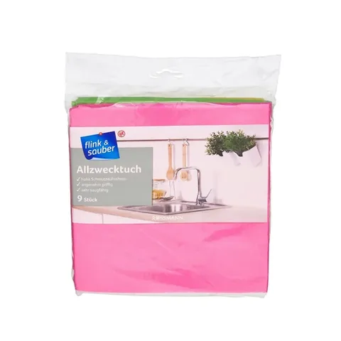Flink & Sauber Chiffon de Nettoyage Multi-Usages 38x38 cm 9 pcs