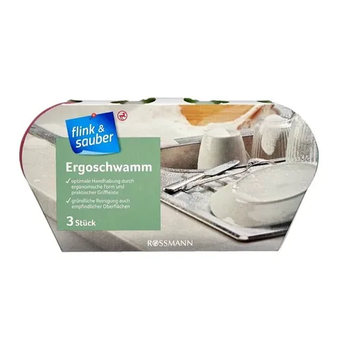 Éponge ergonomique Flink & Sauber, paquet de 3