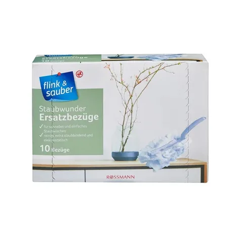 Recharge de housse de chiffon de dépoussiérage Flink & Sauber Easy Dusting Cloth, paquet de 10