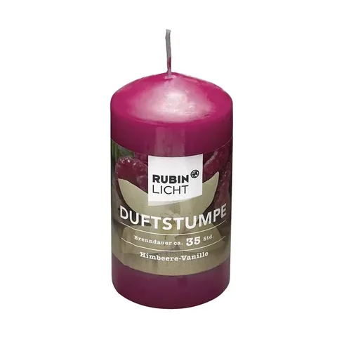 Rubin Licht Bougie Cylindre Parfumée Framboise Vanille 110x60 mm