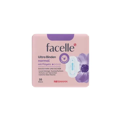 Serviette hygiénique Facelle Ultra Ailée Normale Parfum Frais Paquet de 16