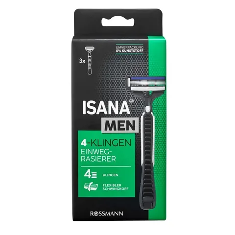 Isana Men Rasoir 4 lames Peau Sensible 3 pcs