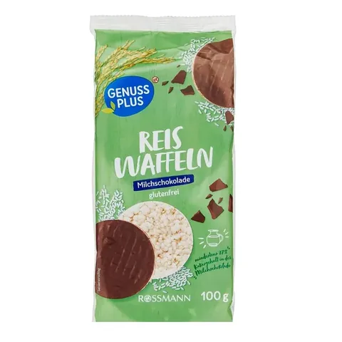 Genuss Plus Galettes de riz au chocolat au lait 100 gr