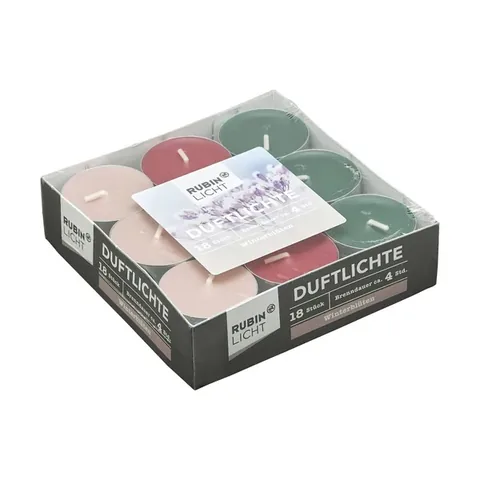 Rubin Licht Tealight Scented Candle Winter Flowers 18-pack