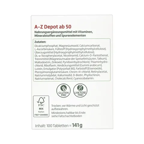 Altapharma Multivitamin Tablet Mineral AZ 50 Age 100-pack