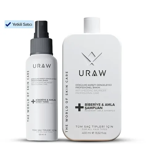 URAW Rosemary & Amla Extract Renewing Hair Tonic and Shampoo Set