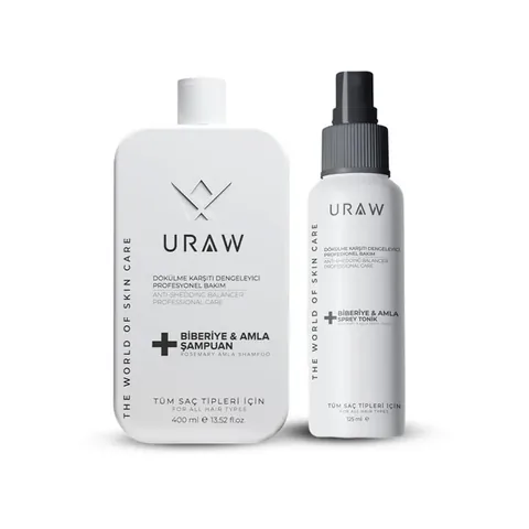 URAW Rosemary & Amla Extract Renewing Hair Tonic and Shampoo Set