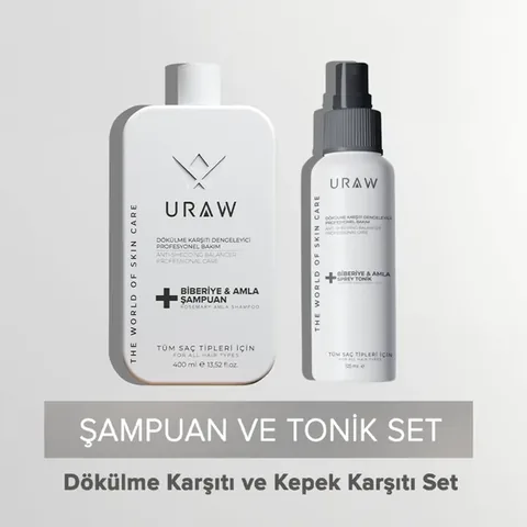 URAW Rosemary & Amla Extract Renewing Hair Tonic and Shampoo Set