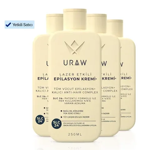Uraw Haarentfernungscreme | 4er-Pack Komplettbehandlungspaket