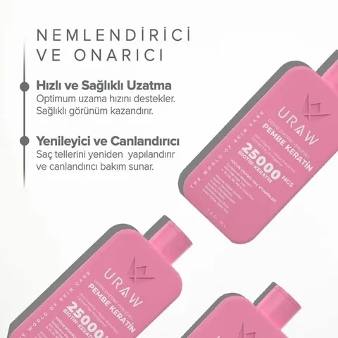 URAW Pink Keratin (Moisturizing and Restructuring Hair Care Mask)
