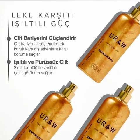 URAW Radiance Oil - Intensive Moisture, Shine and Radiance Providing Hair and Body Oil