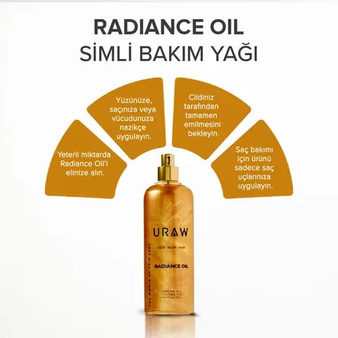 URAW Radiance Oil - Intensive Moisture, Shine and Radiance Providing Hair and Body Oil