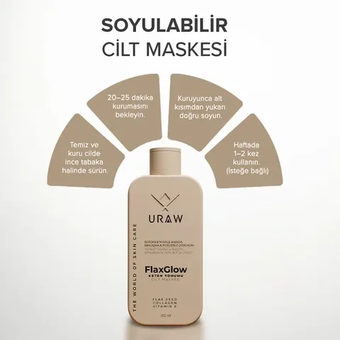 URAW Flaxseed Gold Mask | Firming and Purifying Peel-Off Skin Care Mask 150 ML
