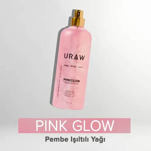 URAW Pink Glow Pink Shimmering Oil | Multi-Purpose Care Oil for Face, Body and Hair