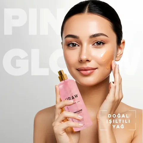 URAW Pink Glow Pink Shimmering Oil | Multi-Purpose Care Oil for Face, Body and Hair