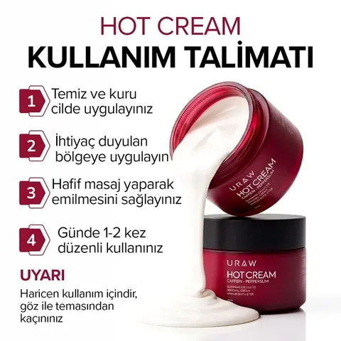URAW Hot Cream – Firming Slimming and Anti-Cellulite Appearance Body Care Cream