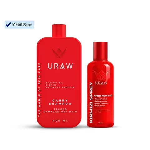 URAW Red Spray und Carry Shampoo Set zur Unterstützung des schnellen Haarwachstums