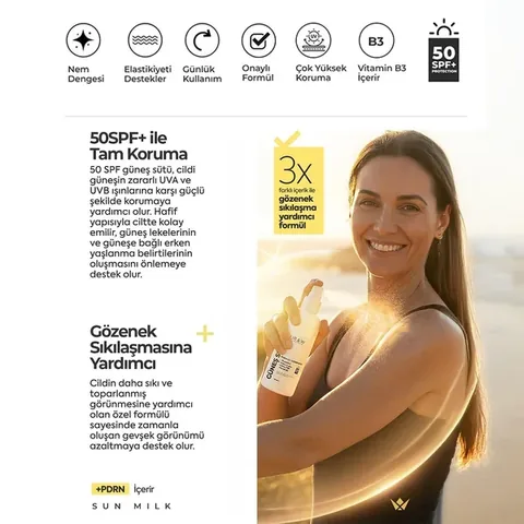 URAW Sun Milk Spray 50 SPF+ Pore Tightening and Anti-Blemish (PDRN+ Content Premium Care)