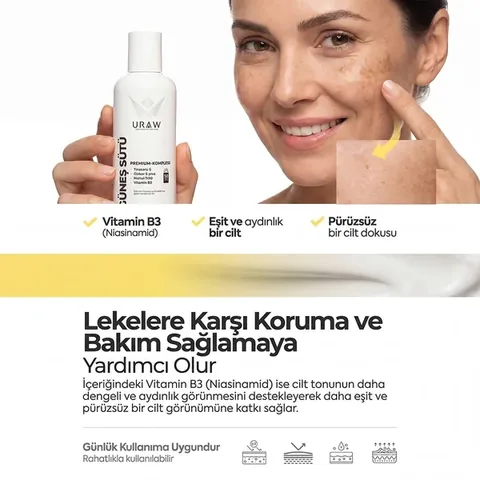 URAW Sun Milk Spray 50 SPF+ Pore Tightening and Anti-Blemish (PDRN+ Content Premium Care)
