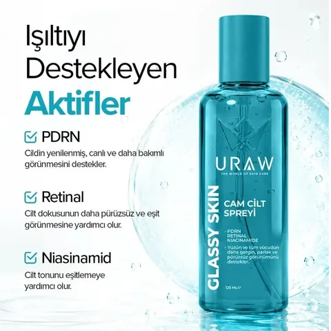 URAW Glassy Skin PDRN + Retinal + Niacinamide Skin Regenerating Care Spray 125ML for Glass Skin Look