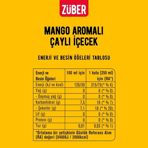 ZÜBER Ice Tea Mango Flavored 250ml