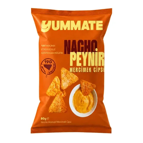 YUMMATE Nacho Flavored Lentil Chips 80g