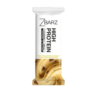 ZBARZ Banana and Caramel Flavored High Protein Bar with Cacao Nibs 35g