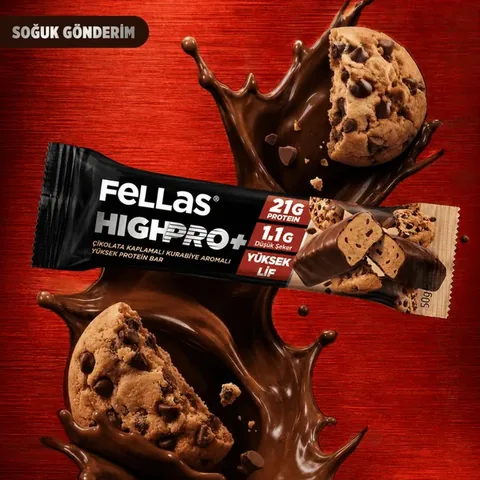 FELLAS Chocolate Coated HighPro Protein Bar Cookie Flavored 50g