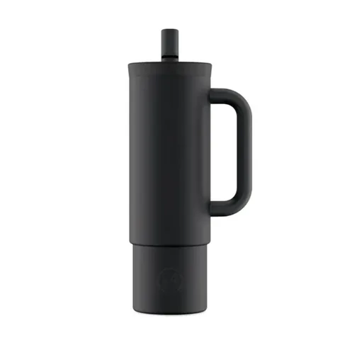 24BOTTLES Straw Cup Tuxedo Black Pipette Stainless Steel Thermos 800ml
