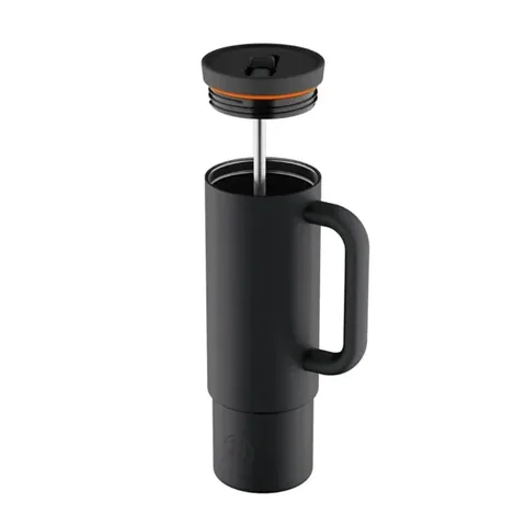 24BOTTLES Straw Cup Tuxedo Black Pipette Stainless Steel Thermos 800ml