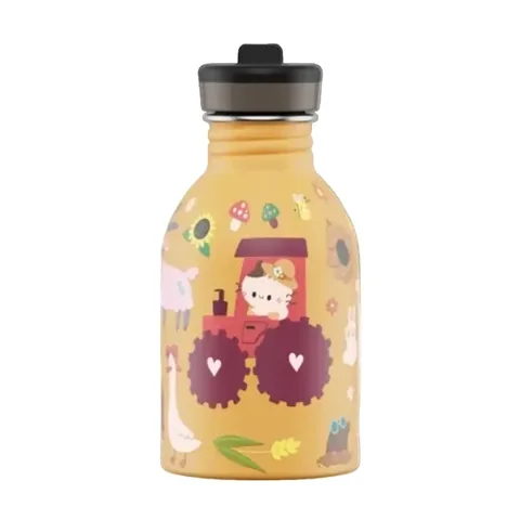 24BOTTLES Kids Bottle Farm Friends Pipette Stainless Steel Children's Water Bottle 250ml