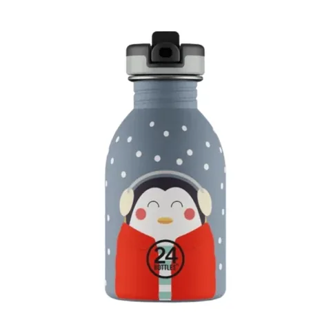 24BOTTLES Kids Bottle Happy Penguin Stainless Steel Children's Water Bottle 250ml