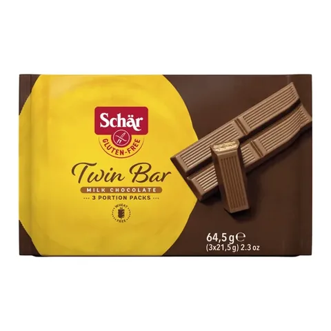 Schar لوح شوكولاتة مزدوج خالي من الغلوتين Twin Bar 64,5g