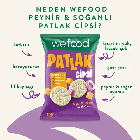 WEFOOD Cheese & Onion Popped Chips 60g