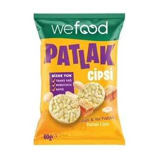 WEFOOD Chips Soufflées Miel & Cacahuète 60g