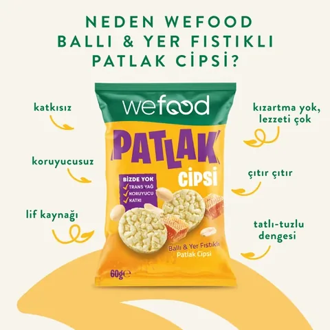 WEFOOD Honey & Peanut Pop Chips 60g