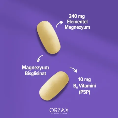 ORZAX Ocean Extramag Magnezyum Bisglisinat + P5P 60 Tablet