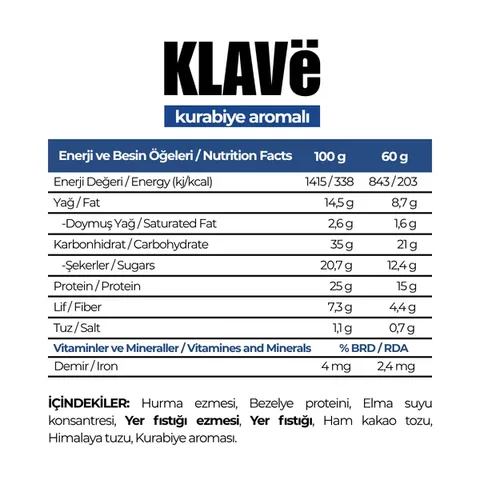 KLAVE Cookie Flavored Protein Bar 60g