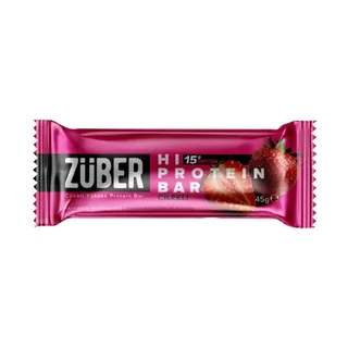 Zuber Протеиновый батончик ZÜBER Strawberry Hi Protein 45г